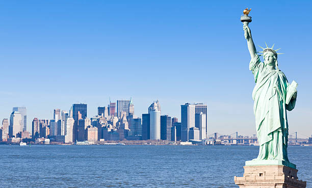 istock Statue of liberty with Manhattan in the background 181050843