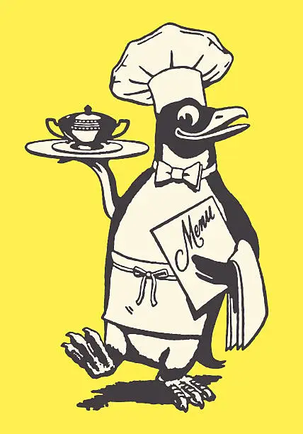 Vector illustration of Penguin Chef