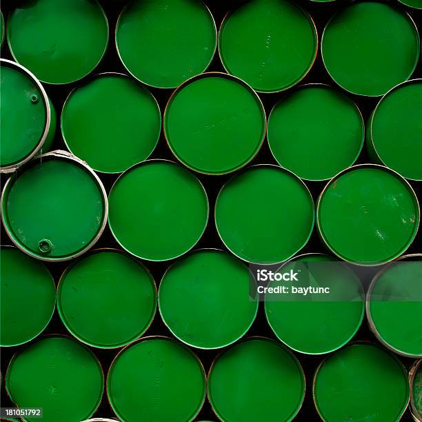 공업주화학분야 드럼 녹색에 대한 스톡 사진 및 기타 이미지 - 녹색, 석유 드럼통, 0명