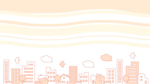istock Scenery of a cityscape with buildings and houses lined up, background material 1810522372