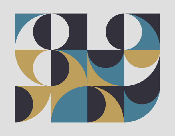 kolory wektorowe prosty geometryczny minimalizm dla karty, zaproszenia, plakatu, projektu strony internetowej, wzoru nadruku na tekstyliach, abstrakcyjnego tła - wallpaper pattern wallpaper 1950s style ornate stock illustrations