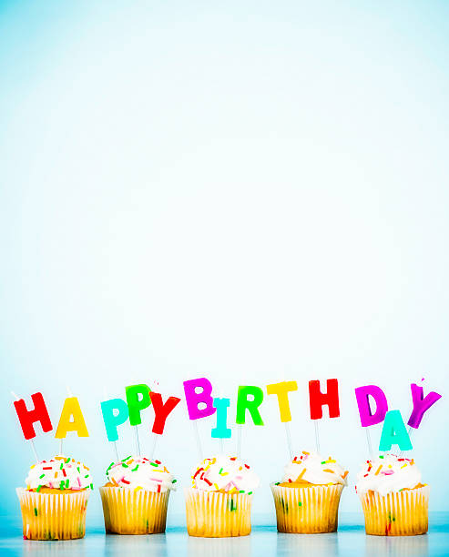 istock Happy Birthday Cupcake Border 181054392