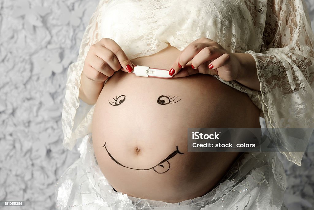 Teste de gravidez e de Barriga - Royalty-free Abdómen Foto de stock