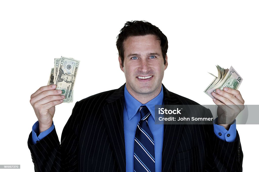 Empresário segurando o dinheiro - Foto de stock de 30 Anos royalty-free