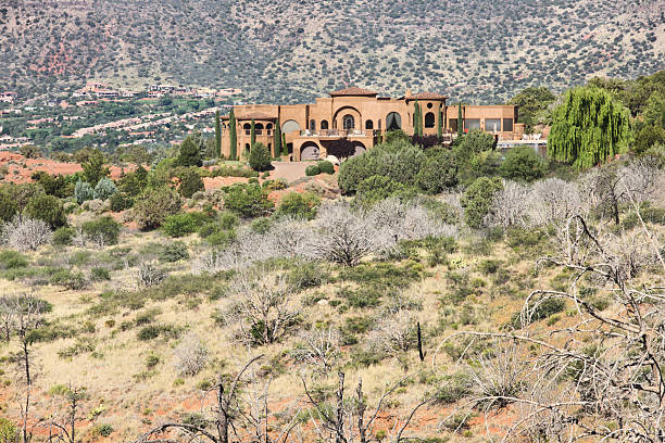 istock Luxury Mansion Desert Suburb Landscape 181057657