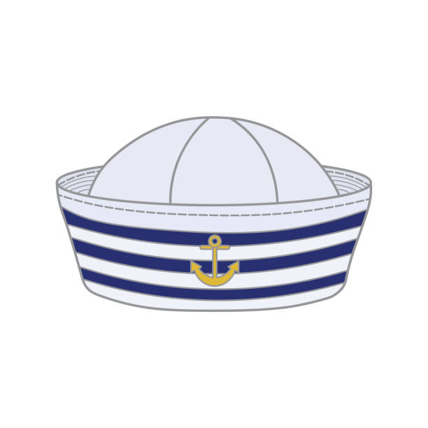istock Kids drawing Cartoon Vector illustration sailor hat Isolated on White Background 1810576971