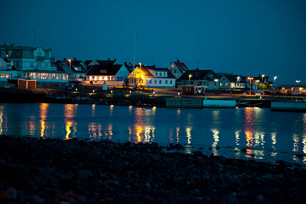 istock Swedish Village by night 181058050