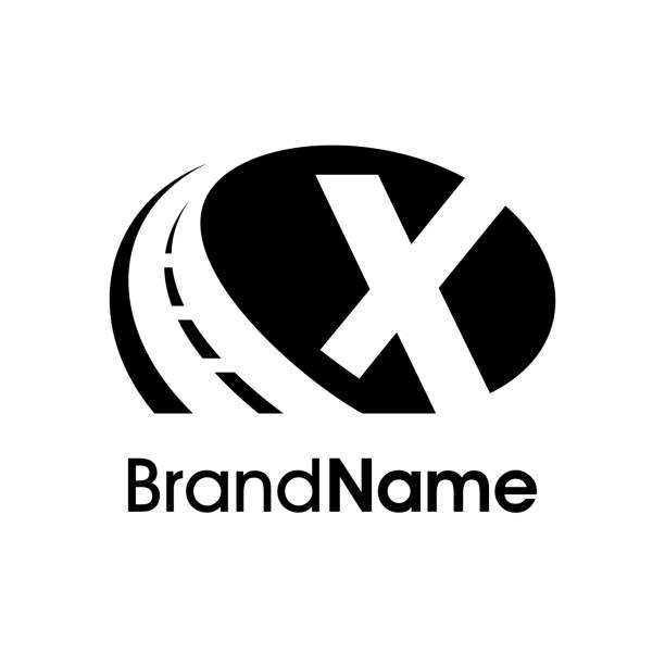 moderní logo initial x road - dálnice silnice stock ilustrace