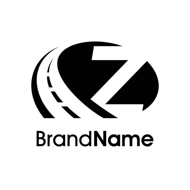 Vector illustration of Modern Initial Z Road Logo