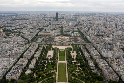 Paris, France – May 06, 2015: A vertical shot of the Eiffel Tower in Paris, France on blue sky background