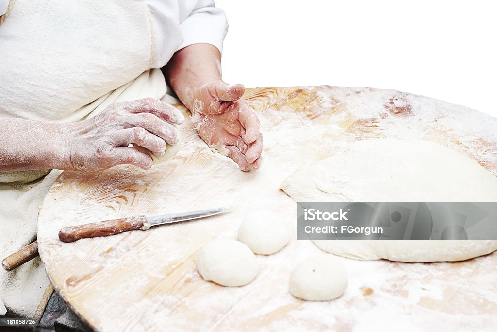 Donna, Impastare dough.Pastry. - Foto stock royalty-free di Impasto per il pane