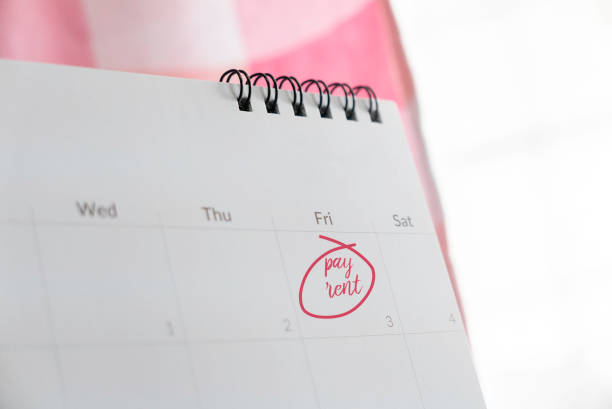 istock Pay rent reminder on a calendar. 1810587592