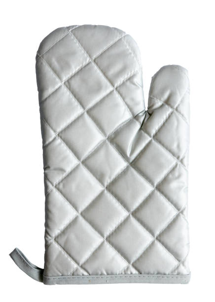 istock Grey kitchen glove, heat protection and safety isolated on white. 1810587603