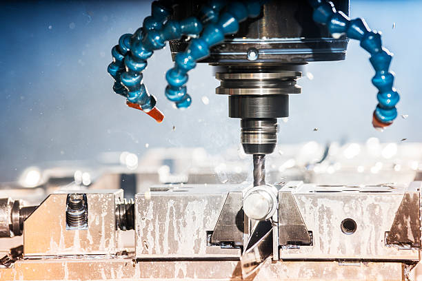 istock Milling machine, machining metal in a factory 181059598