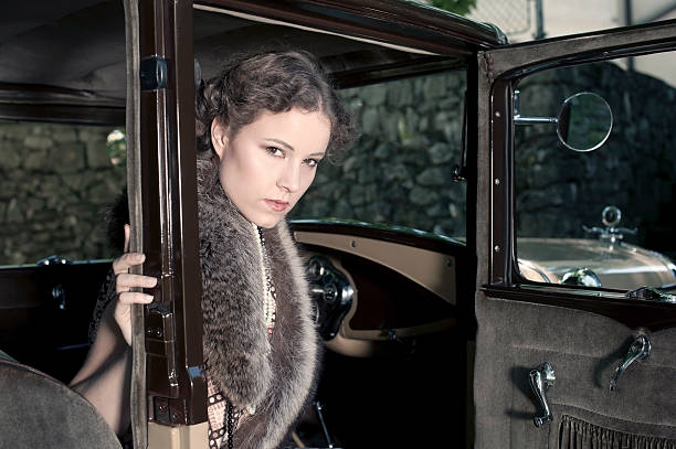 istock Woman in a Vintage Car - 1930 Style 181059920