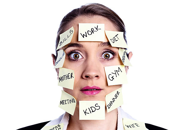 istock Overworked, overtired and over-committed woman looks desperate 181060028