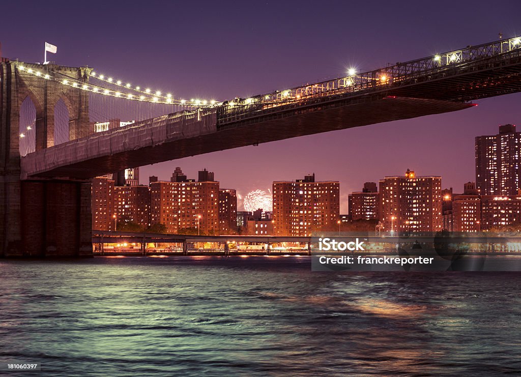 New York City skyline mit Feuerwerk am 4. Juli - Lizenzfrei 4. Juli Stock-Foto