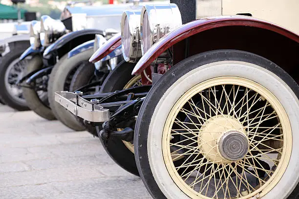 Collection of beautiful vintage Rolls Royce cars in Opatija, Croatia.