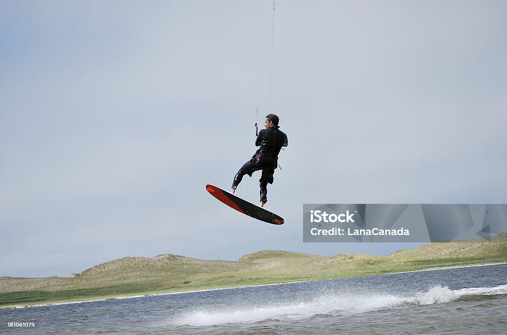 Kitesurfen in Krabbenküchlein von der Magdalen Island, Quebec - Lizenzfrei Kitesurfen Stock-Foto