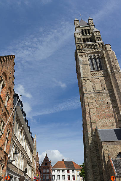 St. Salvator's Cathedral The tower of the St. Salvator's Cathedral in Bruges, Belgium. st salvator's cathedral stock pictures, royalty-free photos & images