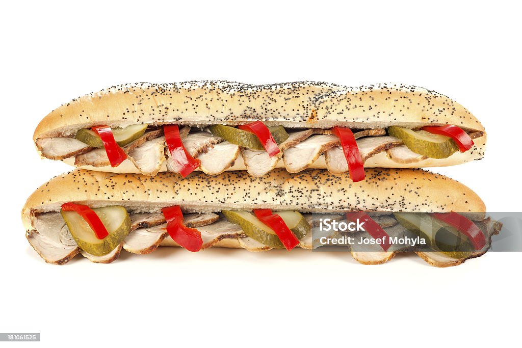 Sandwich con carne di maiale - Foto stock royalty-free di Baguette