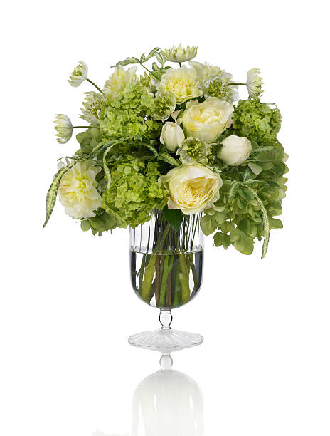 istock Mixed bouquet with roses, hydrangea and ranunculus on white background 181061550