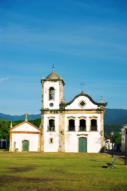 Weathered White Colonial Santa Rita Church Paraty Brazil