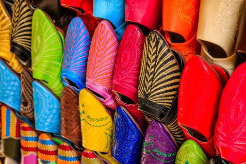 Moroccan colorful slippers for sale, Marrakech, Moroccohttp://bem.2be.pl/IS/morocco_380.jpg