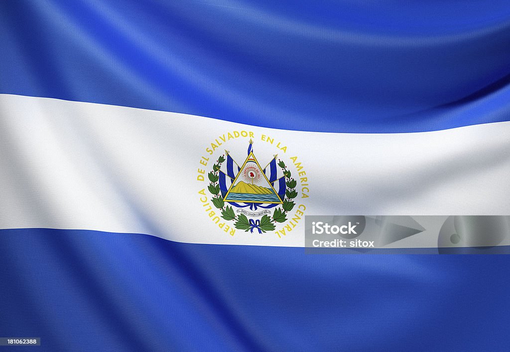 Flagge von El Salvador - Lizenzfrei Salvadorianische Flagge Stock-Foto