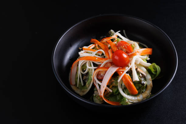 istock Japanese salad isolated in black background 1810626542