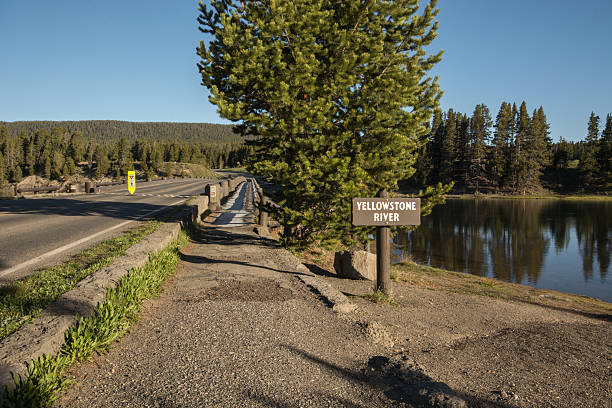 Yellowstone Famous Fishing Bridge stock photo