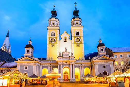 Christmas Market and Cathedral of Brixen in South Tyrol