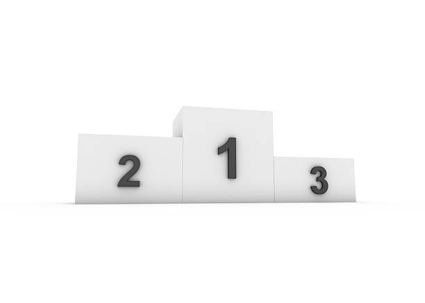 Podium of the winners in perspective isolated on white