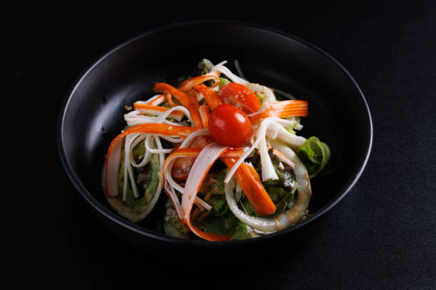 istock Japanese salad isolated in black background 1810638081