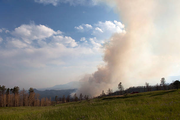 istock Smoke over Lime Gulch Forest Fire in Colorado 181063899
