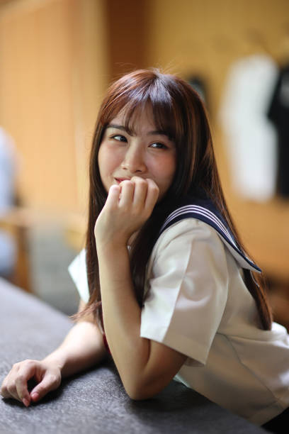 istock Japanese high school student relax in coffeeshop 1810641237