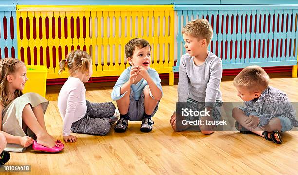 Children In Nursery School Stock Photo - Download Image Now - Child, Discussion, Flooring