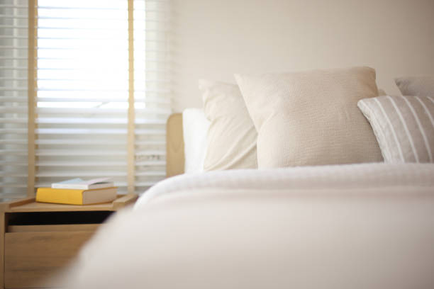 Quilt and pillow on the bed