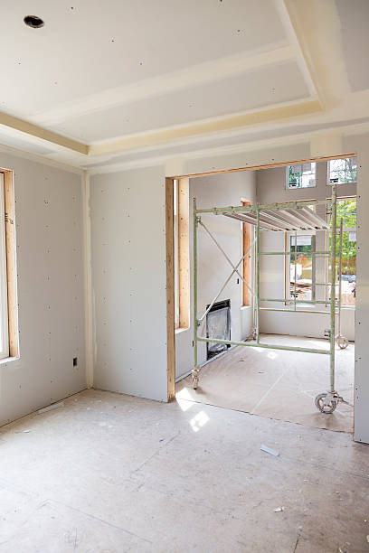 Drywall installation in ein neues Zuhause Bauarbeiten – Foto