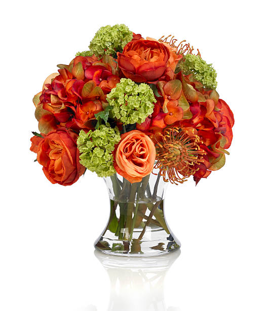 istock Large autumn bouquet with hydrangea and ranunculus on white background 181064700