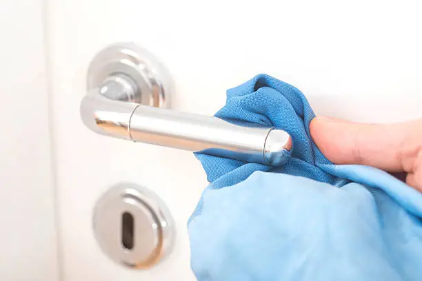 Photo of cleaning the doorknob