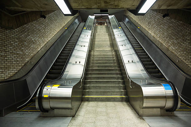 istock Underground Urban escalator and stairways 181065636
