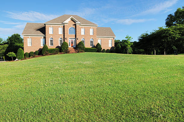 tijolo de luxo única casa da família em brentwood tennessee - tennessee house nashville residential structure - fotografias e filmes do acervo