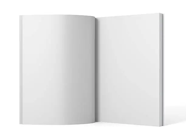 Photo of Open blank magazine template book