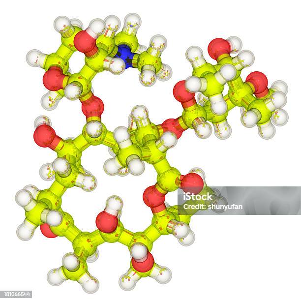 Drugmodel Eritromicina - Fotografie stock e altre immagini di Micoplasma - Micoplasma, Antibiotico, Atomo