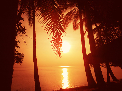 Sunrise at a beach in Bali. Mobilestock