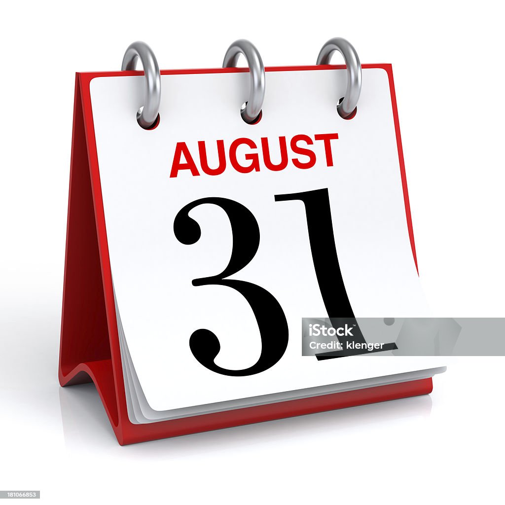 August Calendar 3D rendering August Stock Photo