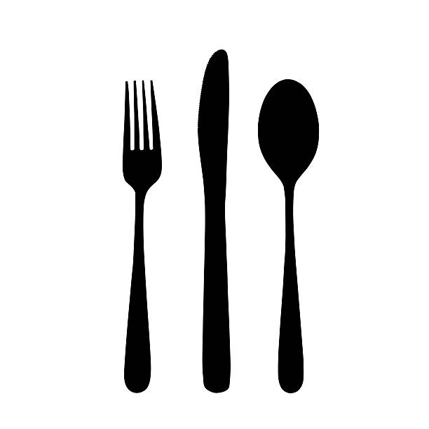 Black knife on white background