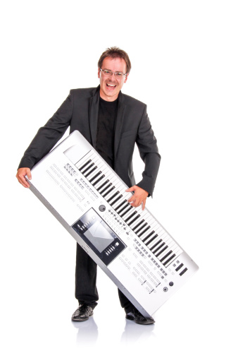 Keyboarder isolated on white background.    