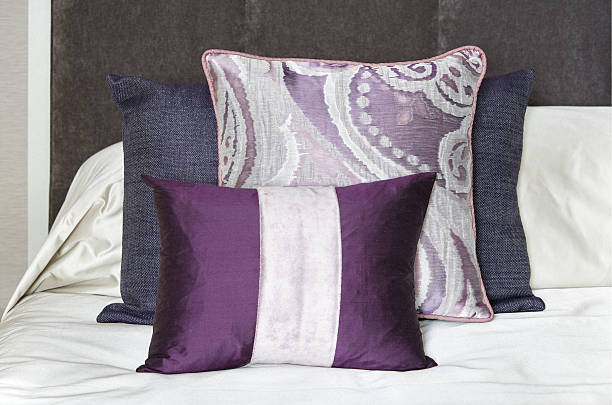 istock purple and grey silk cushions 181068307